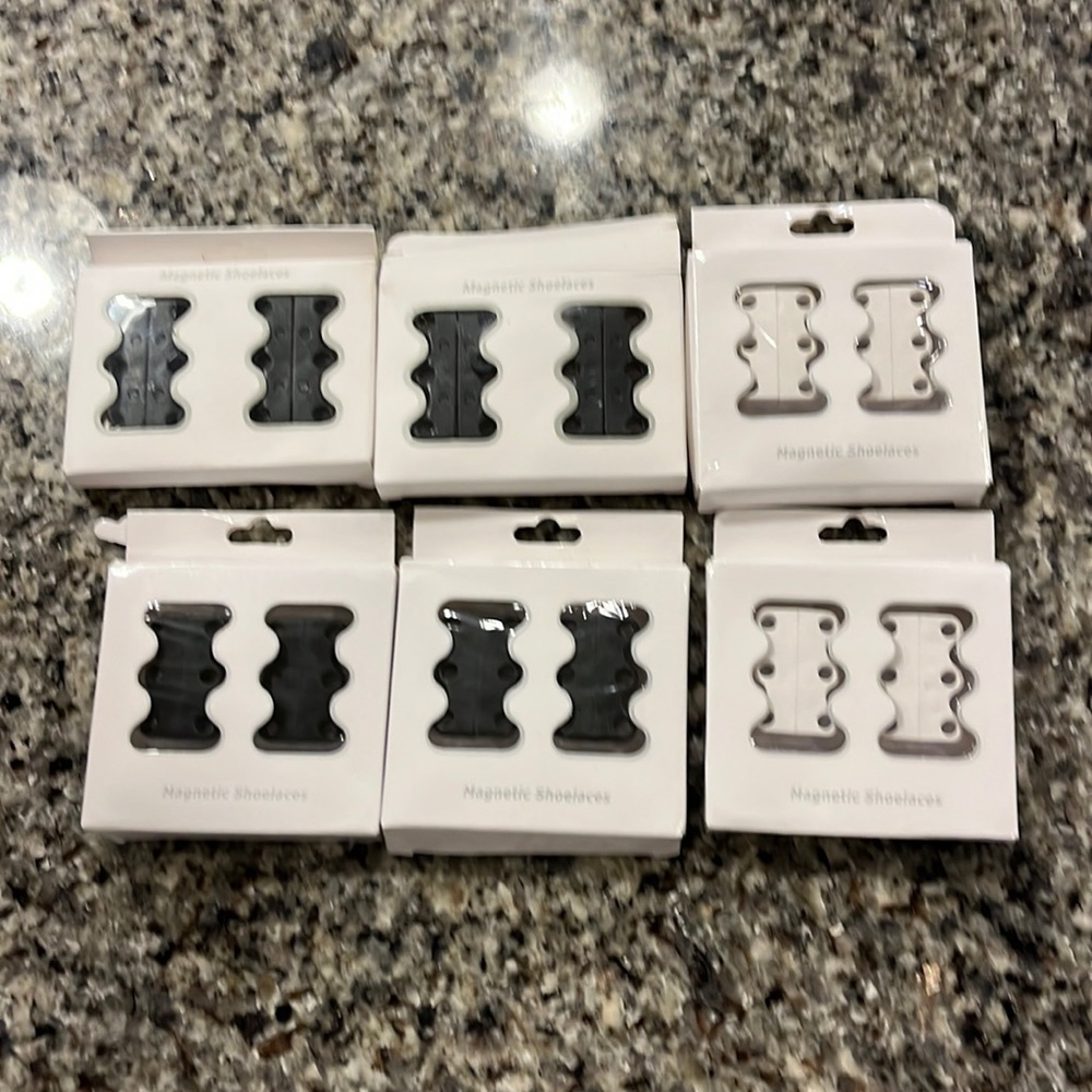 Magnetic Shoelace Locks shoe lace new X 6 Pair Size 6.5 US Men Youth